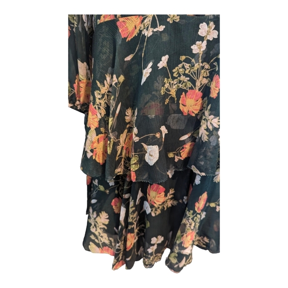 Lauren Ralph Lauren Womens Raisa Chiffon Floral Print Casual Dress Green Size:12 - Picture 6 of 16